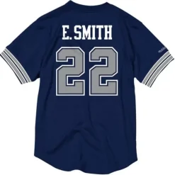 Apparel Mitchell & Ness T-Shirts & Tops-Name & Number Mesh Crewneck Dallas Cowboys Emmitt Smith