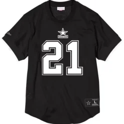 Apparel Mitchell & Ness T-Shirts & Tops-Name & Number Mesh Crewneck Dallas Cowboys Deion Sanders