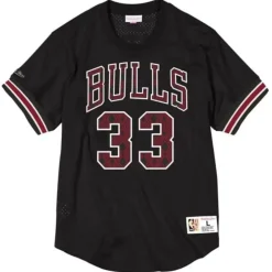 Apparel Mitchell & Ness T-Shirts & Tops-Name & Number Mesh Crewneck Chicago Bulls Scottie Pippen