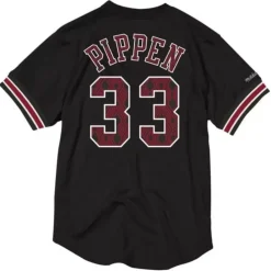 Apparel Mitchell & Ness T-Shirts & Tops-Name & Number Mesh Crewneck Chicago Bulls Scottie Pippen
