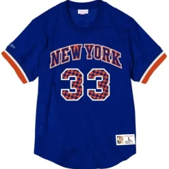 Apparel Mitchell & Ness T-Shirts & Tops-Name & Number Mesh Crewneck New York Knicks Patrick Ewing