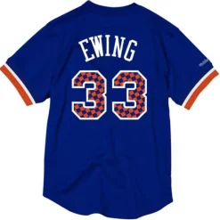 Apparel Mitchell & Ness T-Shirts & Tops-Name & Number Mesh Crewneck New York Knicks Patrick Ewing
