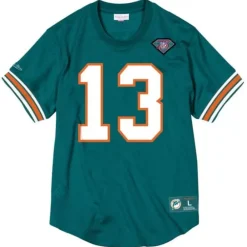 Apparel Mitchell & Ness T-Shirts & Tops-Name & Number Mesh Crewneck Miami Dolphins Dan Marino