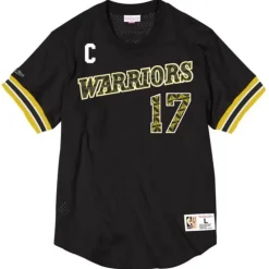 Apparel Mitchell & Ness T-Shirts & Tops-Name & Number Mesh Crewneck Golden State Warriors Chris Mullin