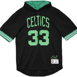 Apparel Mitchell & Ness T-Shirts & Tops-Name & Number Mesh Ss Hoodie Boston Celtics 1986 Larry Bird