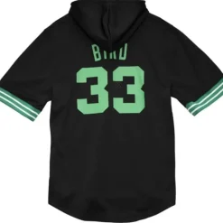 Apparel Mitchell & Ness T-Shirts & Tops-Name & Number Mesh Ss Hoodie Boston Celtics 1986 Larry Bird