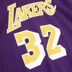 Apparel Mitchell & Ness T-Shirts & Tops-Name & Number Mesh Ss Hoodie Los Angeles Lakers 1985 Magic Johnson