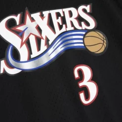 Apparel Mitchell & Ness T-Shirts & Tops-Name & Number Mesh Ss Hoodie Philadelphia 76Ers 2001 Allen Iverson