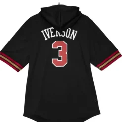 Apparel Mitchell & Ness T-Shirts & Tops-Name & Number Mesh Ss Hoodie Philadelphia 76Ers 2001 Allen Iverson