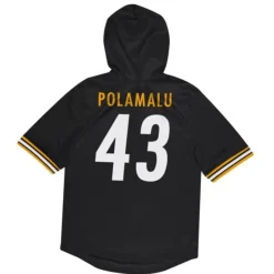 Apparel Mitchell & Ness Hoodies & Sweatshirts-Name & Number Ss Hoodie Pittsburgh Steelers 2005 Troy Polamalu