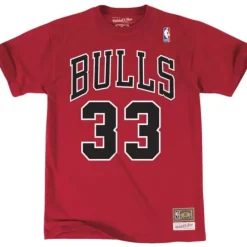 Apparel Mitchell & Ness T-Shirts & Tops-Name & Number Tee Chicago Bulls 1997-98 Scottie Pippen
