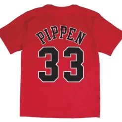 Apparel Mitchell & Ness T-Shirts & Tops-Name & Number Tee Chicago Bulls 1997-98 Scottie Pippen