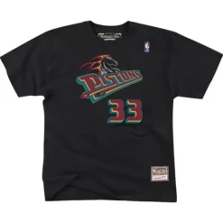 Apparel Mitchell & Ness T-Shirts & Tops-Name & Number Tee Detroit Pistons 1997-98 Grant Hill