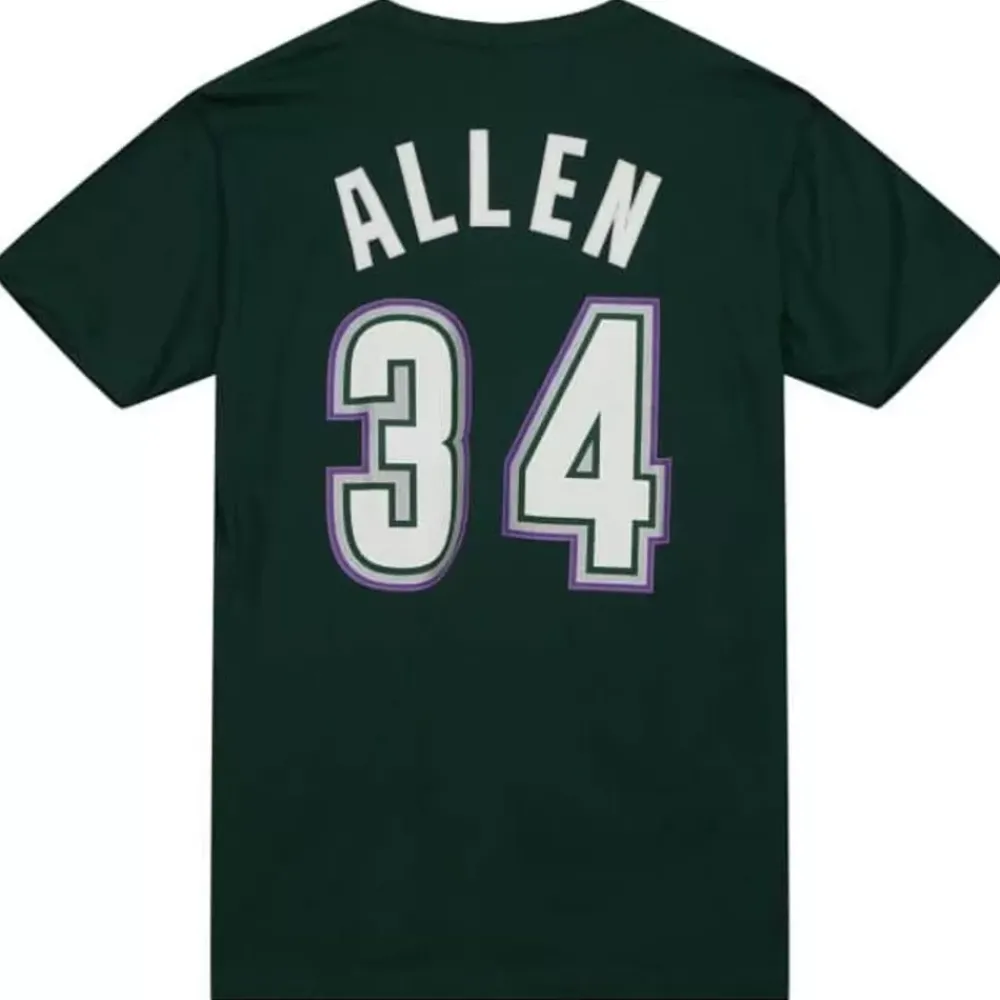 Apparel Mitchell & Ness T-Shirts & Tops-Name & Number Tee Milwaukee Bucks 1996-97 Ray Allen