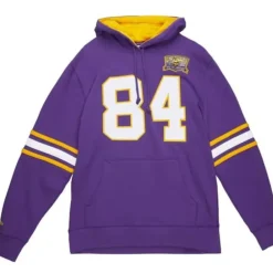 Apparel Mitchell & Ness Hoodies & Sweatshirts-Name And Number Fleece Hoodie Minnesota Vikings 2000 Randy Moss