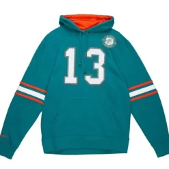 Apparel Mitchell & Ness Hoodies & Sweatshirts-Name And Number Fleece Hoodie Miami Dolphins 1990 Dan Marino