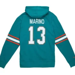 Apparel Mitchell & Ness Hoodies & Sweatshirts-Name And Number Fleece Hoodie Miami Dolphins 1990 Dan Marino