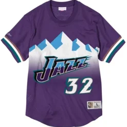 Apparel Mitchell & Ness T-Shirts & Tops-Name And Number Mesh Top Utah Jazz 1996-97 Karl Malone