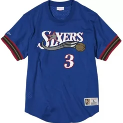 Apparel Mitchell & Ness T-Shirts & Tops-Name And Number Mesh Top Philadelphia 76Ers 2001-02 Allen Iverson
