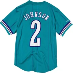 Apparel Mitchell & Ness T-Shirts & Tops-Name And Number Mesh Top Charlotte Hornets 1992-93 Larry Johnson