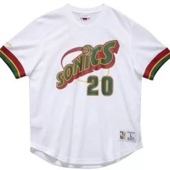 Apparel Mitchell & Ness T-Shirts & Tops-Name And Number Mesh Top Seattle Supersonics 1996-97 Gary Payton