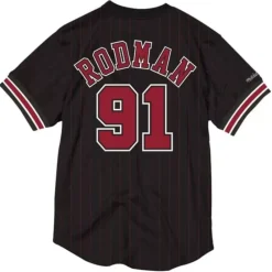 Apparel Mitchell & Ness T-Shirts & Tops-Name And Number Mesh Top Chicago Bulls 1996-97 Dennis Rodman