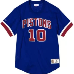 Apparel Mitchell & Ness T-Shirts & Tops-Name And Number Mesh Top Detroit Pistons 1989-90 Dennis Rodman