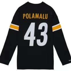 Apparel Mitchell & Ness T-Shirts & Tops-N&N Longsleeve Tee Pittsburgh Steelers 2005 Troy Polamalu