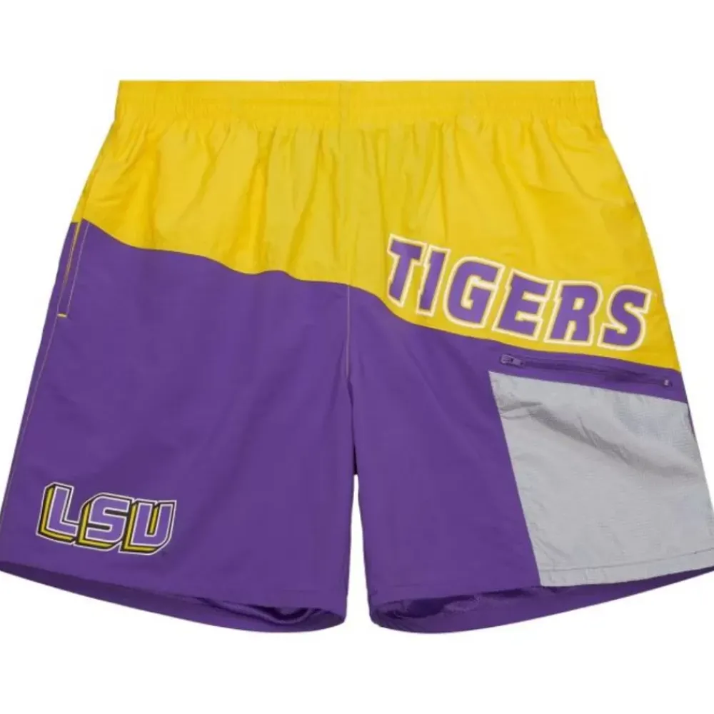 Apparel Mitchell & Ness Shorts-Nylon Utility Shorts Louisiana State University