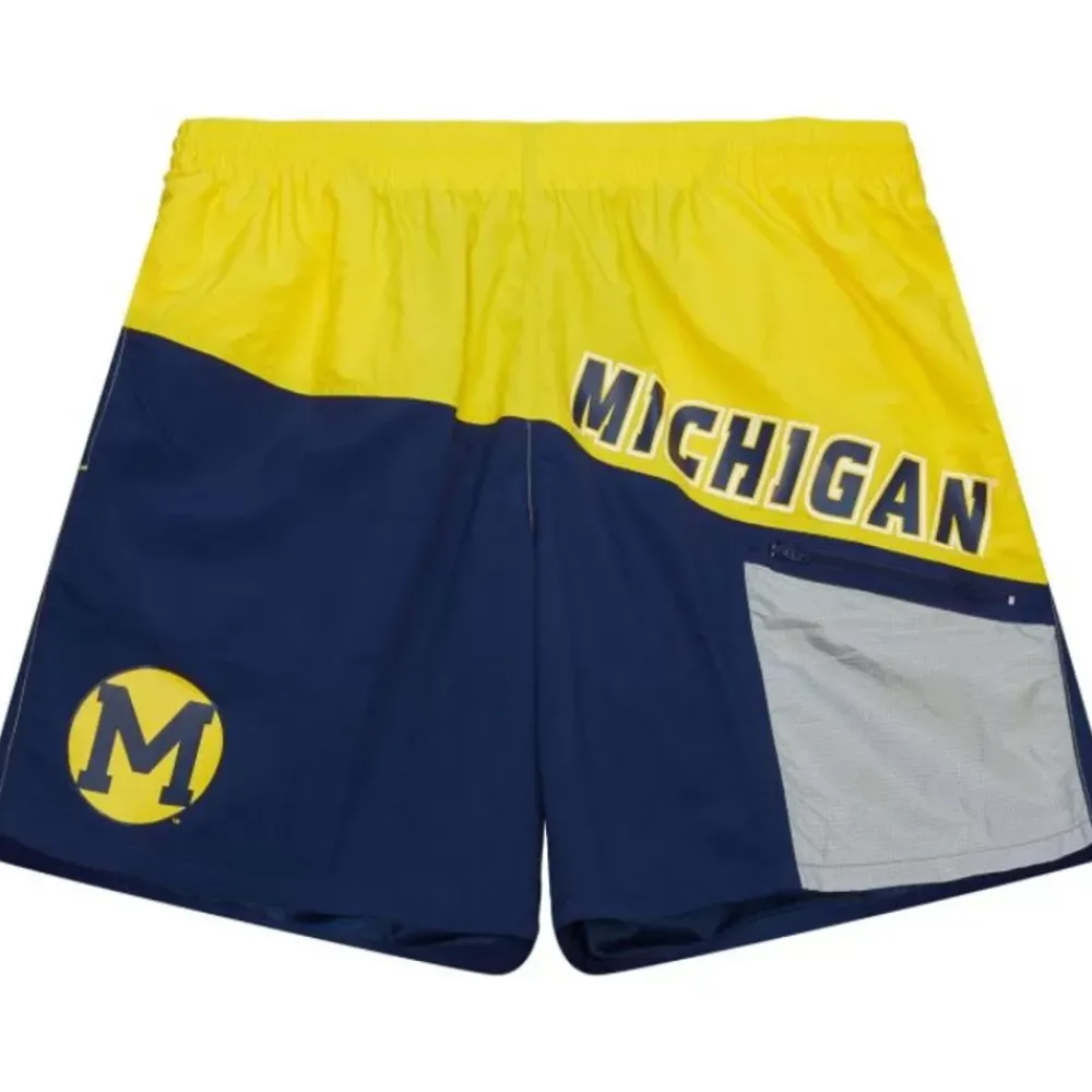 Apparel Mitchell & Ness Shorts-Nylon Utility Shorts University Of Michigan