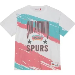 Apparel Mitchell & Ness T-Shirts & Tops-Paintbrush Sublimated Ss Tee San Antonio Spurs