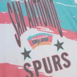 Apparel Mitchell & Ness T-Shirts & Tops-Paintbrush Sublimated Ss Tee San Antonio Spurs