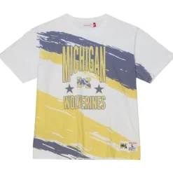 Apparel Mitchell & Ness T-Shirts & Tops-Paintbrush Sublimated S/S Tee University Of Michigan