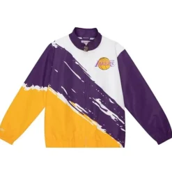 Apparel Mitchell & Ness Jackets & Outerwear-Paintbrush Windbreaker Los Angeles Lakers