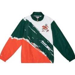 Apparel Mitchell & Ness Jackets & Outerwear-Paintbrush Windbreaker University Of Miami