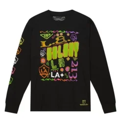 Apparel Mitchell & Ness T-Shirts & Tops-Papel Picado Ls Tee Los Angeles Galaxy