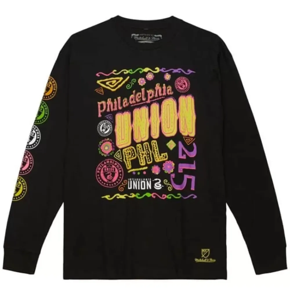 Apparel Mitchell & Ness T-Shirts & Tops-Papel Picado Ls Tee Philadelphia Union
