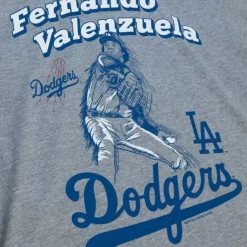 Apparel Mitchell & Ness T-Shirts & Tops-Pitch Tee Los Angeles Dodgers Fernando Valenzuela