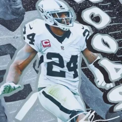 Apparel Mitchell & Ness Jackets & Outerwear-Player Burst Warm Up Jacket Oakland Raiders Charles Woodson