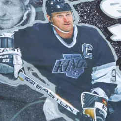 Apparel Mitchell & Ness Jackets & Outerwear-Player Burst Warm Up Jacket Los Angeles Kings Wayne Gretzky