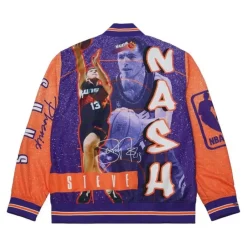 Apparel Mitchell & Ness Jackets & Outerwear-Player Burst Warm Up Jacket Phoenix Suns Steve Nash