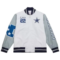 Apparel Mitchell & Ness Jackets & Outerwear-Player Burst Warm Up Jacket Dallas Cowboys Emmitt Smith