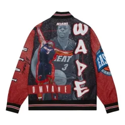 Apparel Mitchell & Ness Jackets & Outerwear-Player Burst Warm Up Jacket Miami Heat Dwyane Wade
