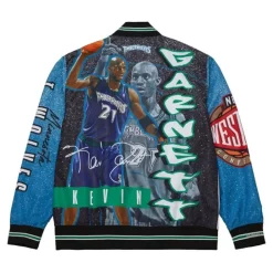 Apparel Mitchell & Ness Jackets & Outerwear-Player Burst Warm Up Jacket Minnesota Timberwolves Kevin Garnett