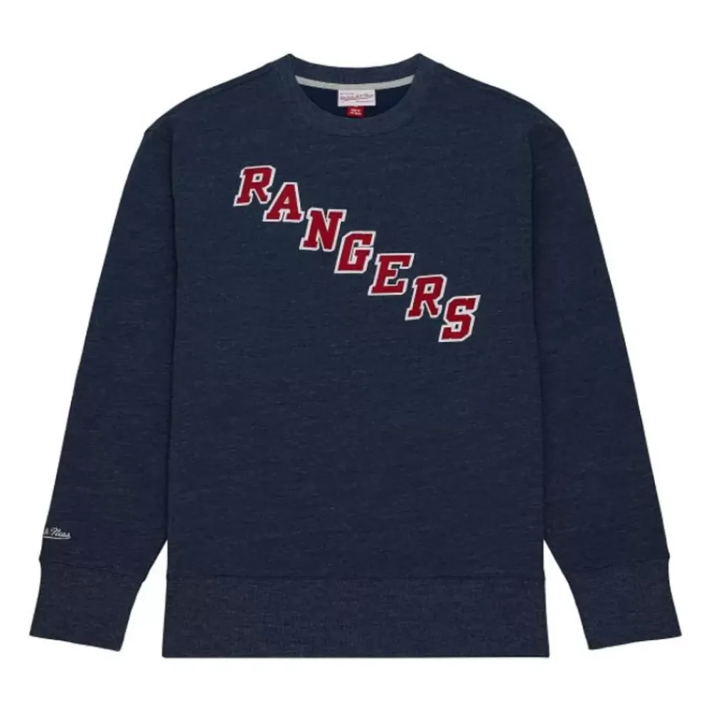 Apparel Mitchell & Ness Hoodies & Sweatshirts-Playoff Win 2.0 Crew Vintage New York Rangers