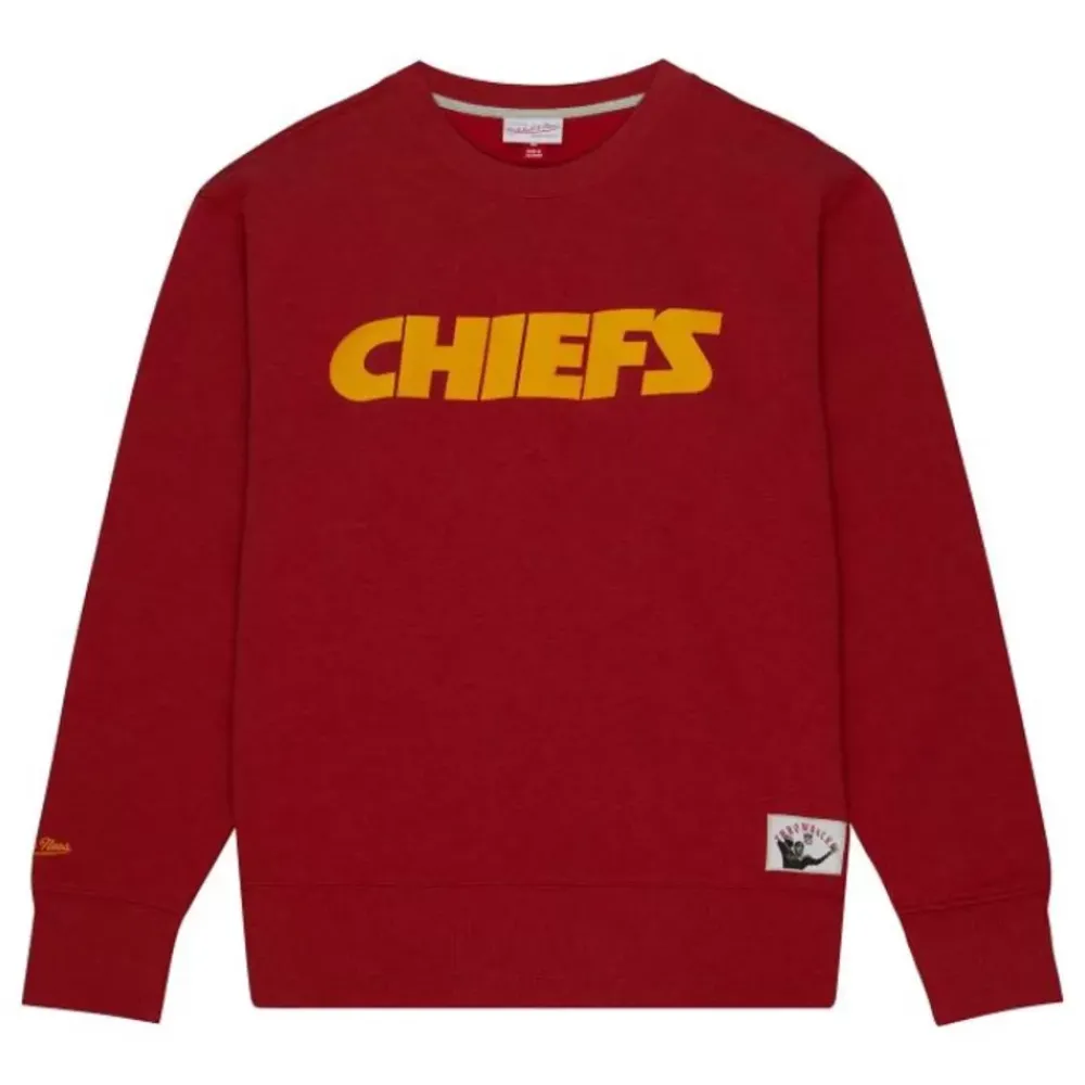 Apparel Mitchell & Ness Hoodies & Sweatshirts-Playoff Win 2.0 Crew Vintage Kansas City Chiefs