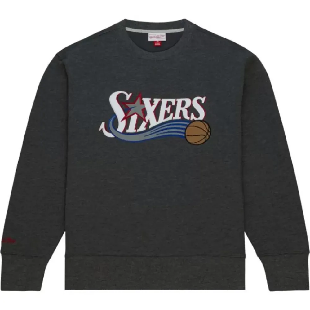 Apparel Mitchell & Ness Hoodies & Sweatshirts-Playoff Win 2.0 Crew Vintage Philadelphia 76Ers