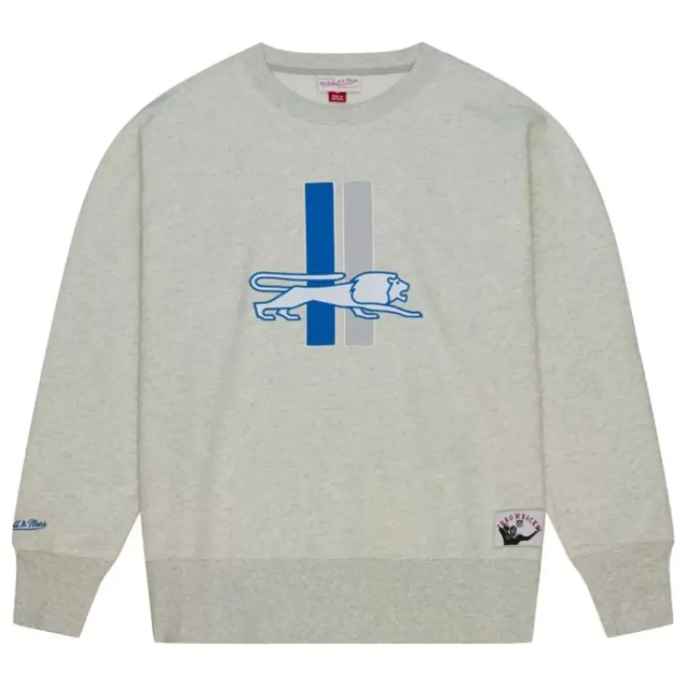 Apparel Mitchell & Ness Hoodies & Sweatshirts-Playoff Win 2.0 Crew Vintage Detroit Lions