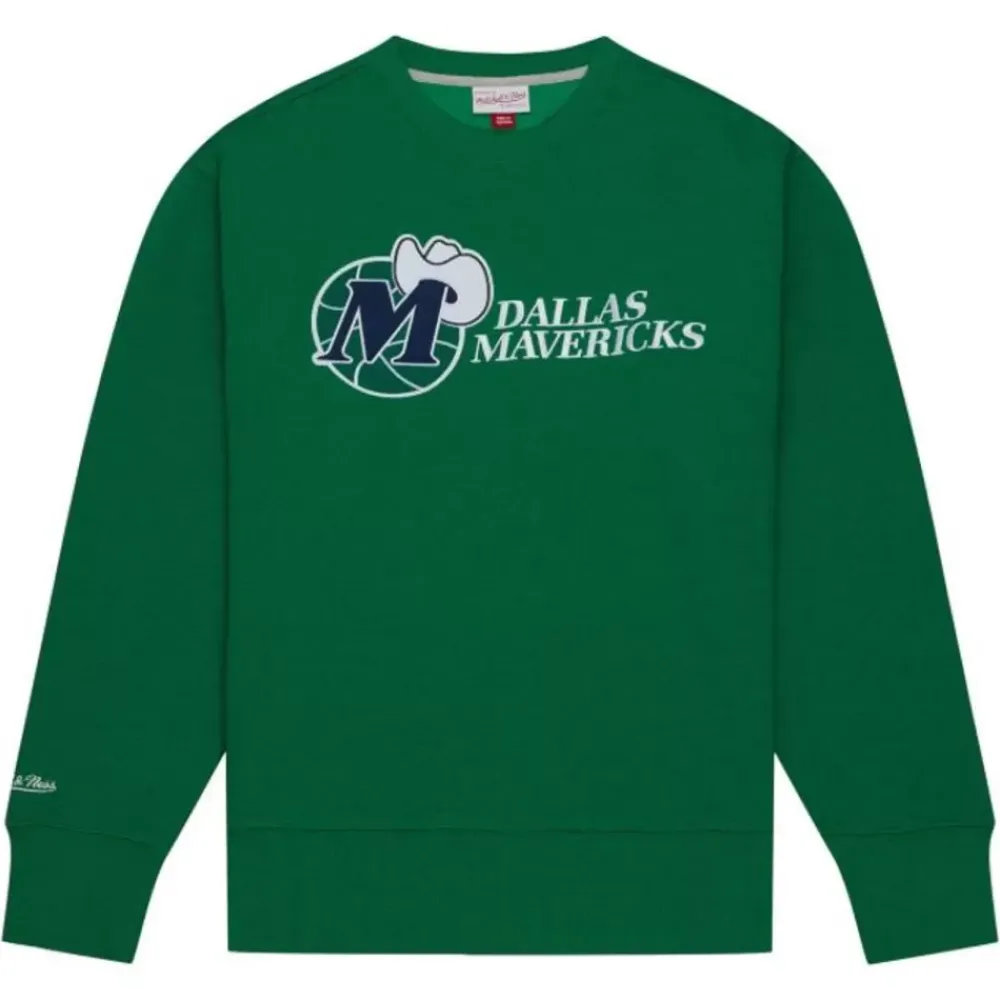 Apparel Mitchell & Ness Hoodies & Sweatshirts-Playoff Win 2.0 Crew Vintage Dallas Mavericks