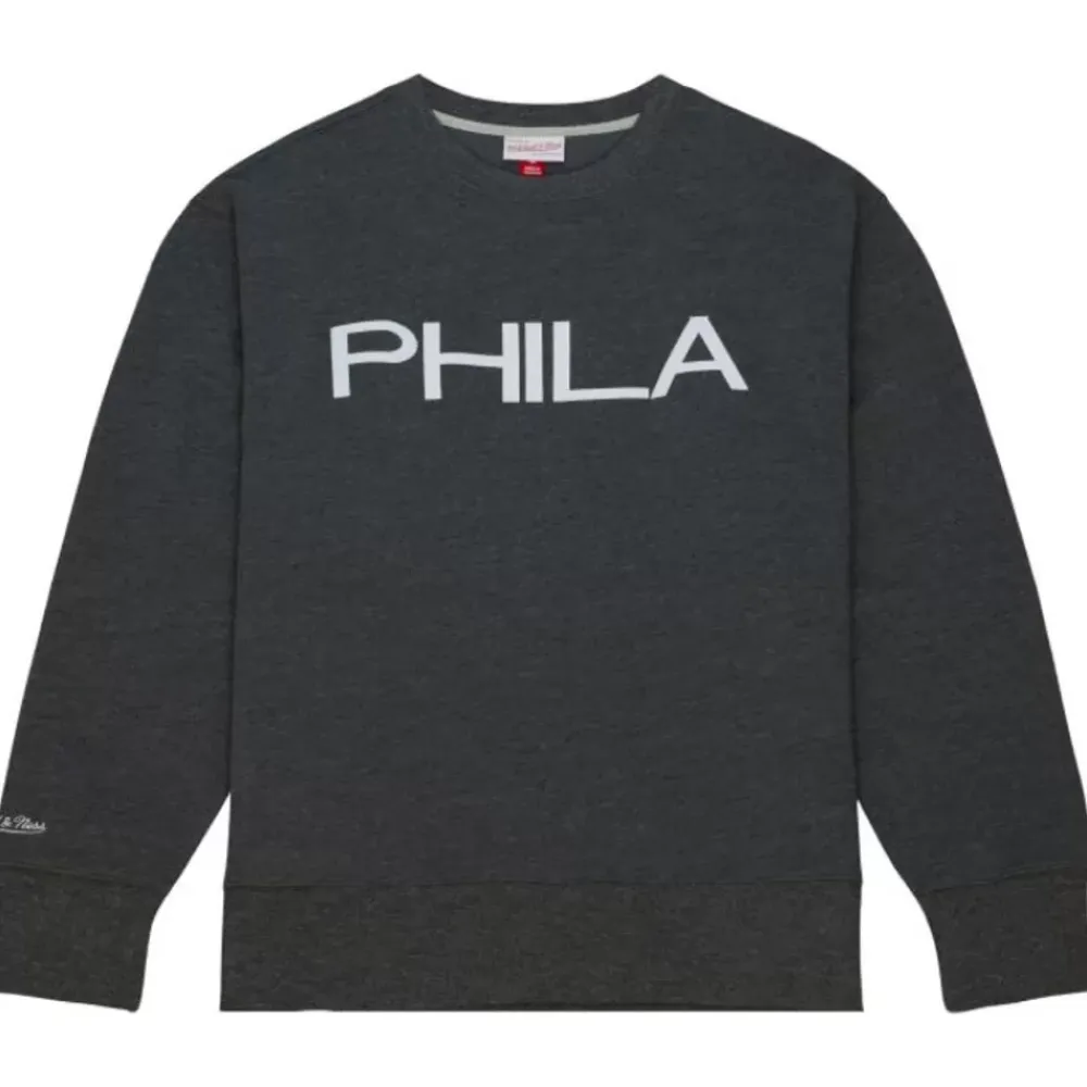 Apparel Mitchell & Ness Hoodies & Sweatshirts-Playoff Win 2.0 Crew Vintage Philadelphia 76Ers